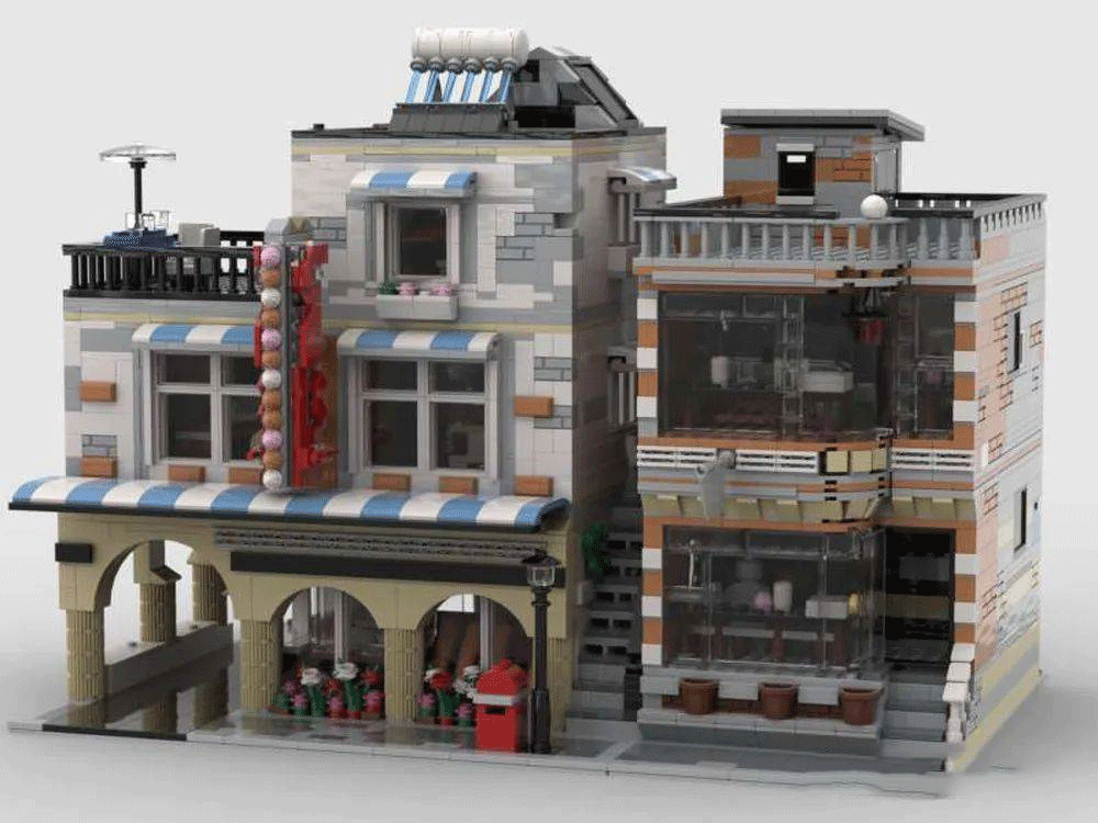 MOC-47130蛋糕店与住宅 -1