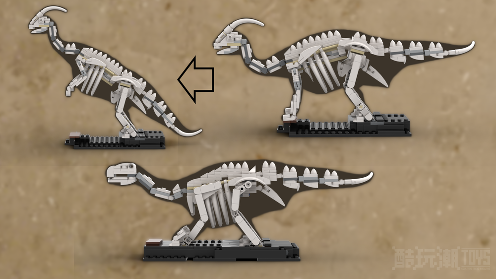 副龙和鬣龙骨架--21320恐龙化石的另一种建造方式 Parasaurolophus & Iguanodon Skeleton - Alternative Build for 21320 Dinosaur Fossils -1