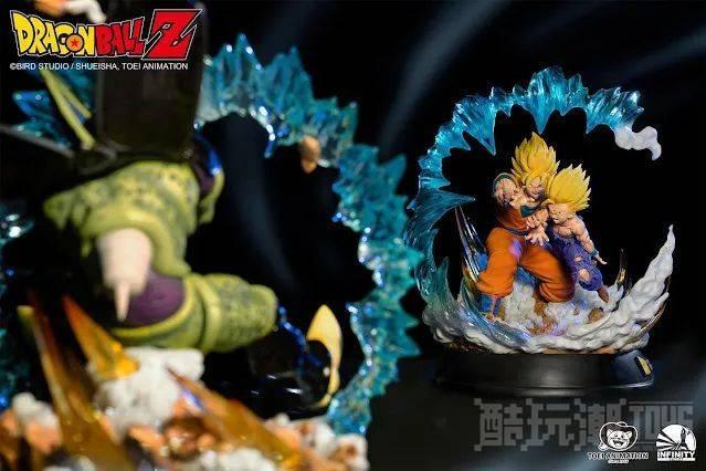 经典再现！Infinity Studio《七龙珠Z》悟空悟饭VS沙鲁1/6 比例雕像 -1