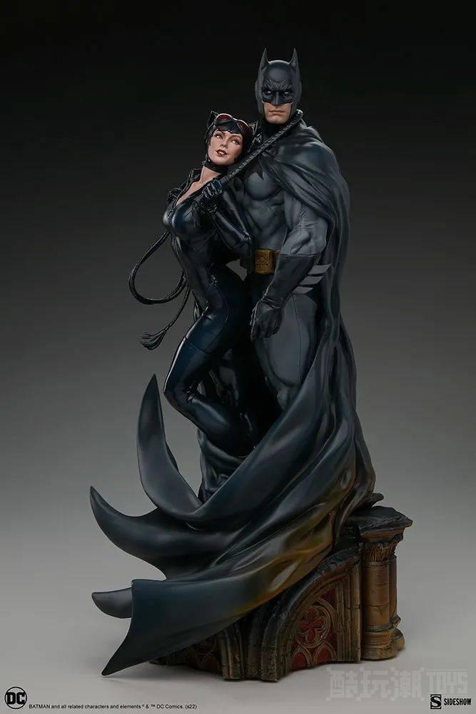Sideshow DC【蝙蝠侠与猫女】Batman and Catwoman 全身雕像 逼真捕捉两人独处的互动场面 -1