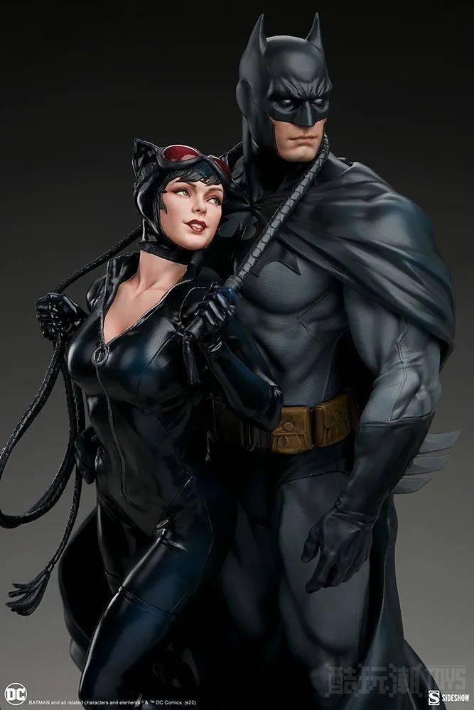 Sideshow DC【蝙蝠侠与猫女】Batman and Catwoman 全身雕像 逼真捕捉两人独处的互动场面 -1