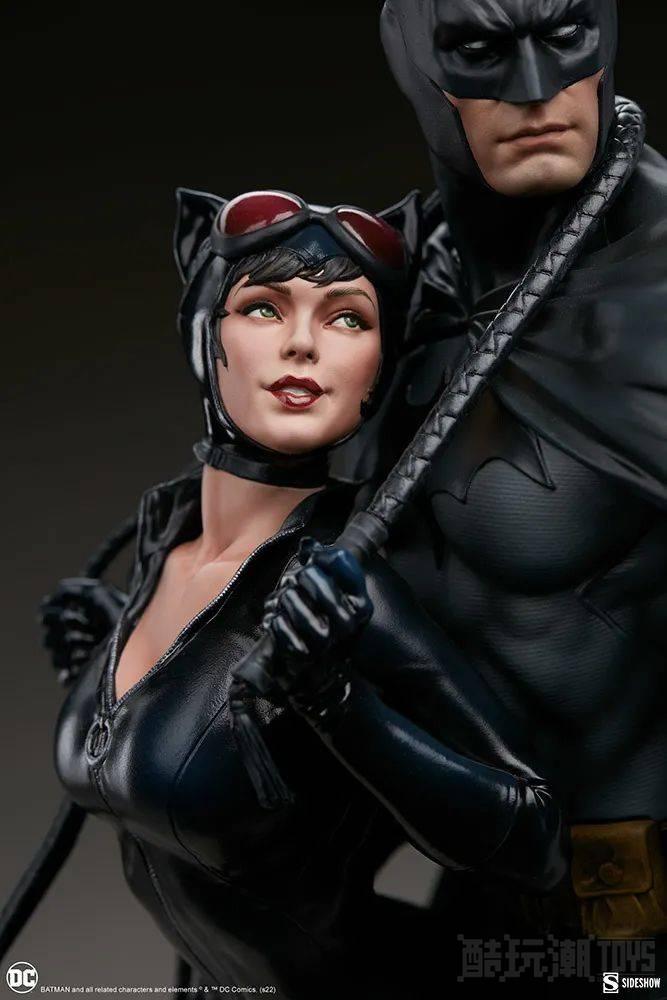 Sideshow DC【蝙蝠侠与猫女】Batman and Catwoman 全身雕像 逼真捕捉两人独处的互动场面 -1