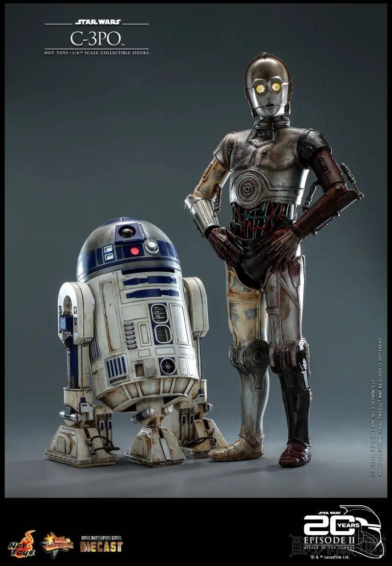 Hot Toys《星球大战前传2：克隆人的进攻》C-3PO 1/6 比例收藏级人偶 可换上 B1战斗机器人头雕朝绝地开枪！ -1