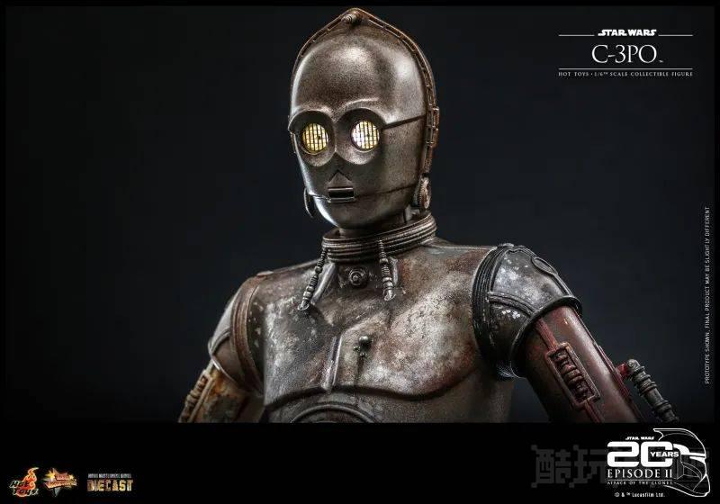 Hot Toys《星球大战前传2：克隆人的进攻》C-3PO 1/6 比例收藏级人偶 可换上 B1战斗机器人头雕朝绝地开枪！ -1