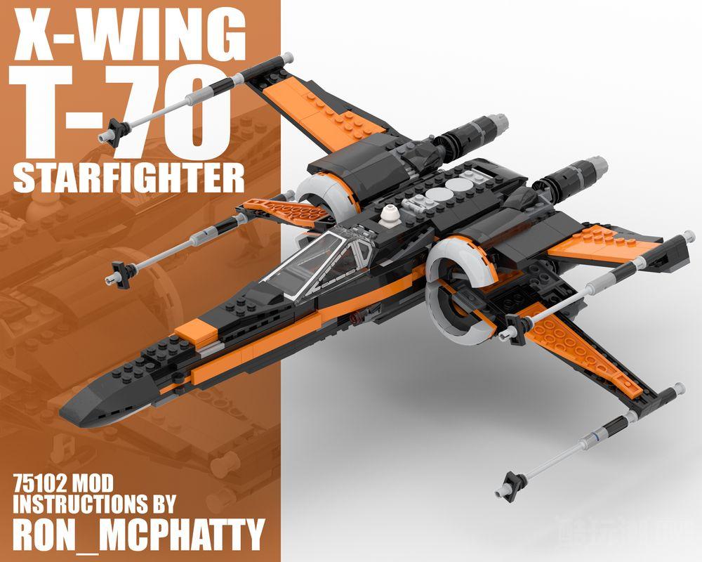 波-达梅隆的X-Wing T-70套装75102 MOD Poe Dameron\'s X-Wing T-70 set 75102 MOD -1