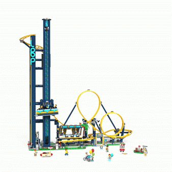 史上第三高套装！乐高正式发布10303翻滚过山车！2个大回环高度近1米！ -1