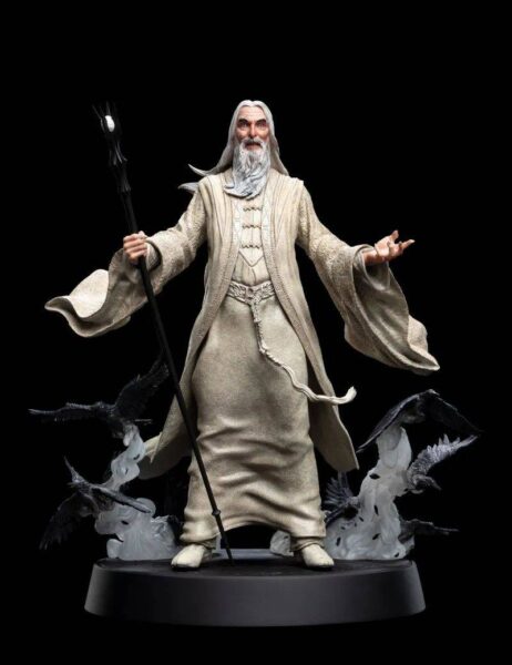 WETA《魔戒》“白袍萨鲁曼”1/8 比例 PVC涂装完成品 立于塔顶的魄力姿态！