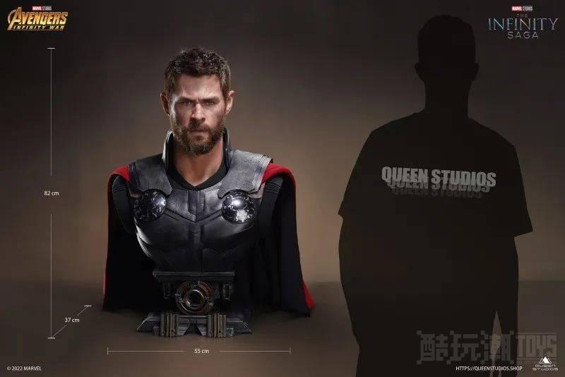 Queen Studios《复仇者联盟：无限战争》雷神索尔 1:1 比例半身胸像 大师级工艺再现克里斯·海姆斯沃斯脸庞！ -1