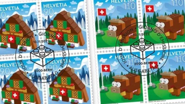 瑞士邮政也发行了乐高周年纪念特别邮票