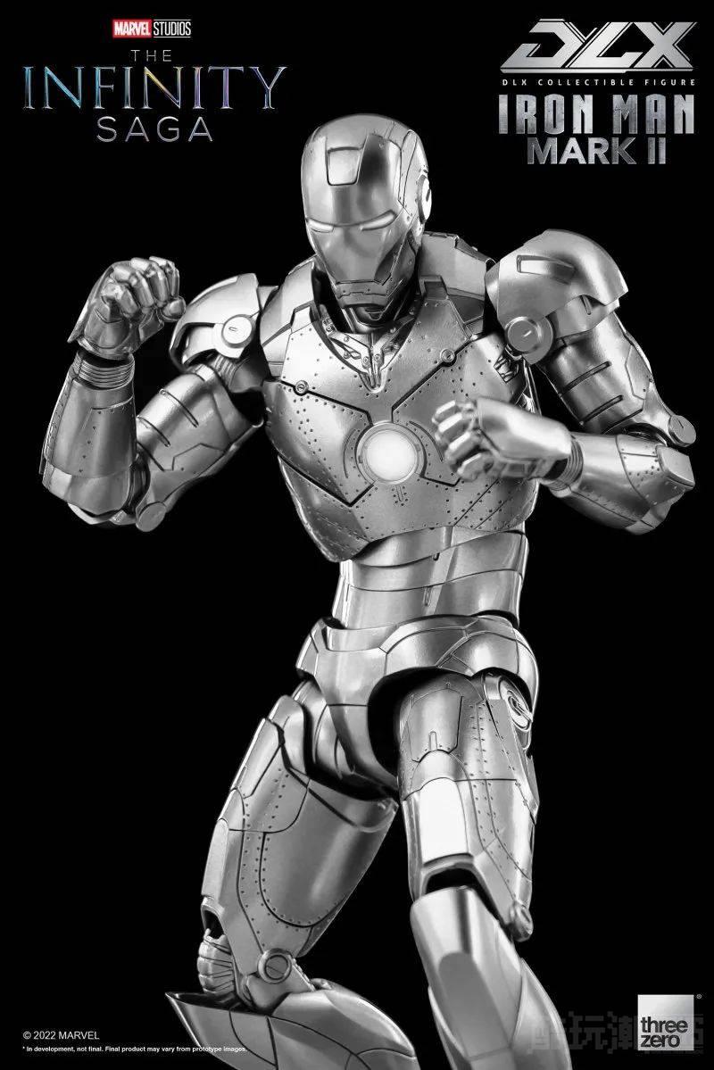 threezero DLX 系列《无限传说》钢铁侠马克2 可动人偶 经典银白、铆钉战甲！ -1