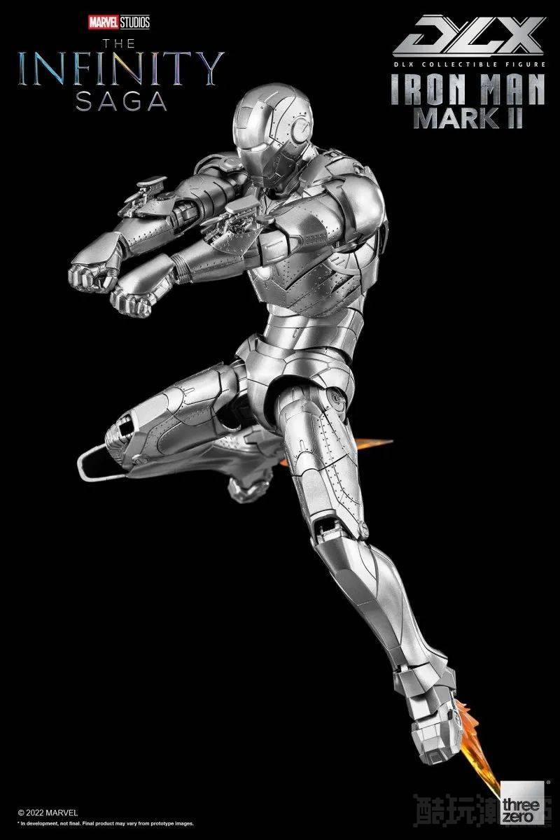 threezero DLX 系列《无限传说》钢铁侠马克2 可动人偶 经典银白、铆钉战甲！ -1