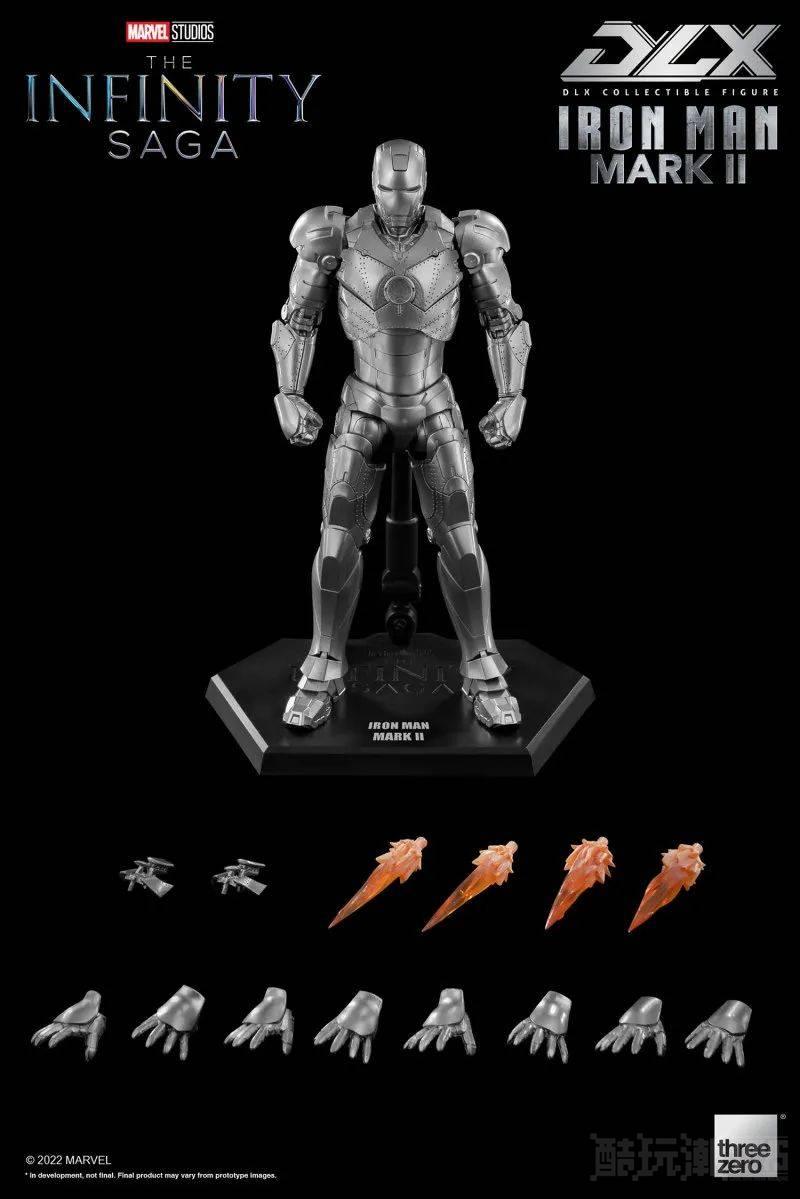 threezero DLX 系列《无限传说》钢铁侠马克2 可动人偶 经典银白、铆钉战甲！ -1