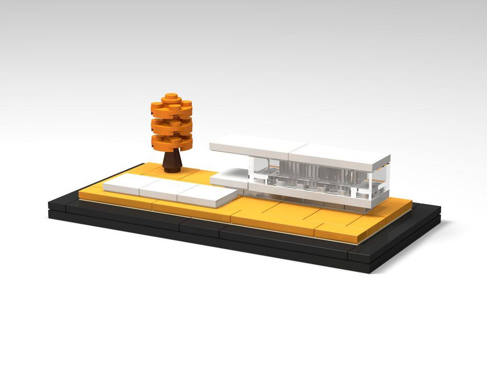 伊利诺伊州的秋天--微型法恩斯沃斯房屋Autumn in Illinois – microscale Farnsworth house -1