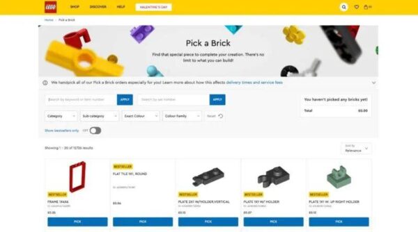 乐高海外官方网站Pick a Brick的畅销零件已上新