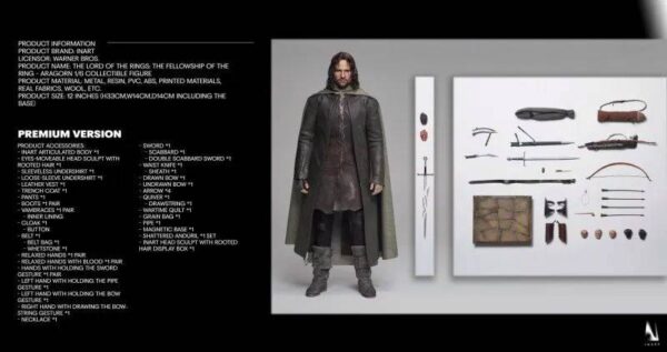 Queen Studios INART《魔戒》阿拉贡（Aragorn）1/6 比例收藏级人偶