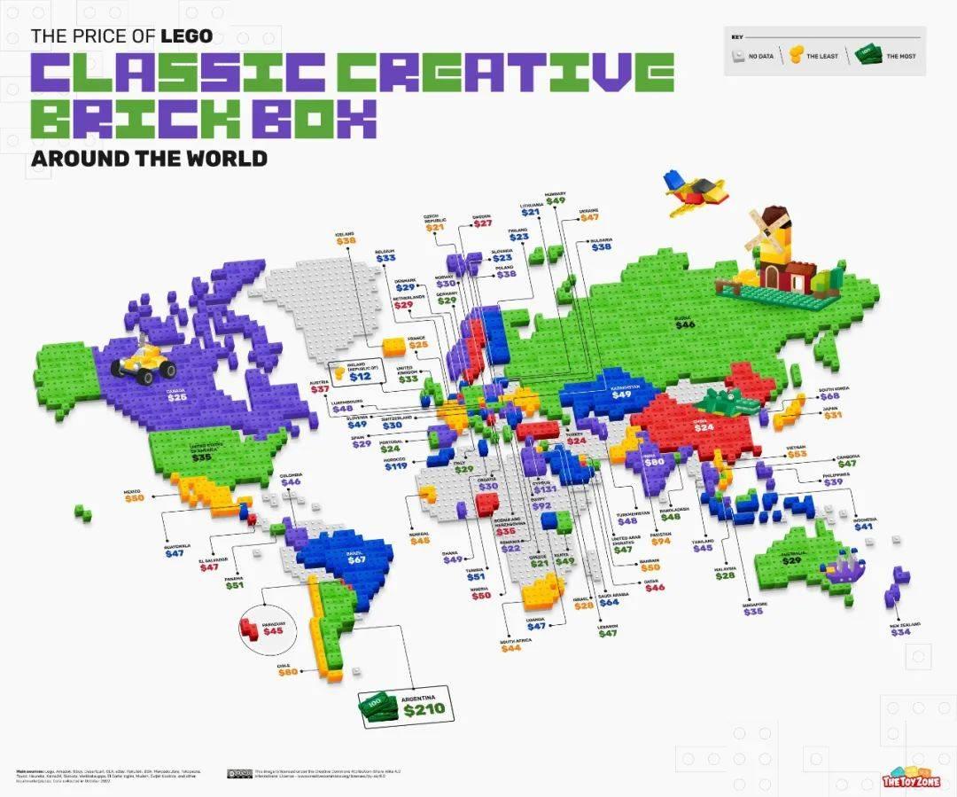 世界上买乐高最贵和最便宜的国家是哪里? -1 世界上买乐高最贵和最便宜的国家是哪里? -1