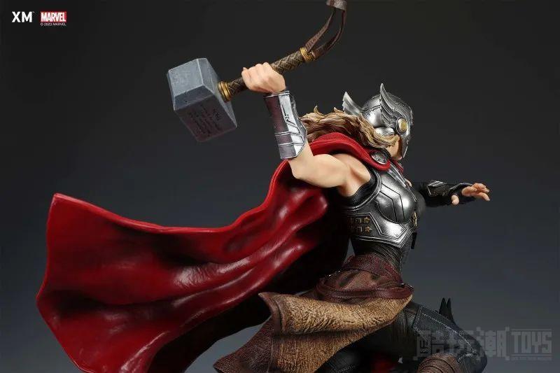 XM Studios MARVEL“雷神索尔”（Mighty Thor）1/4 比例全身雕像 手持雷神之鎚战场突入！ -6