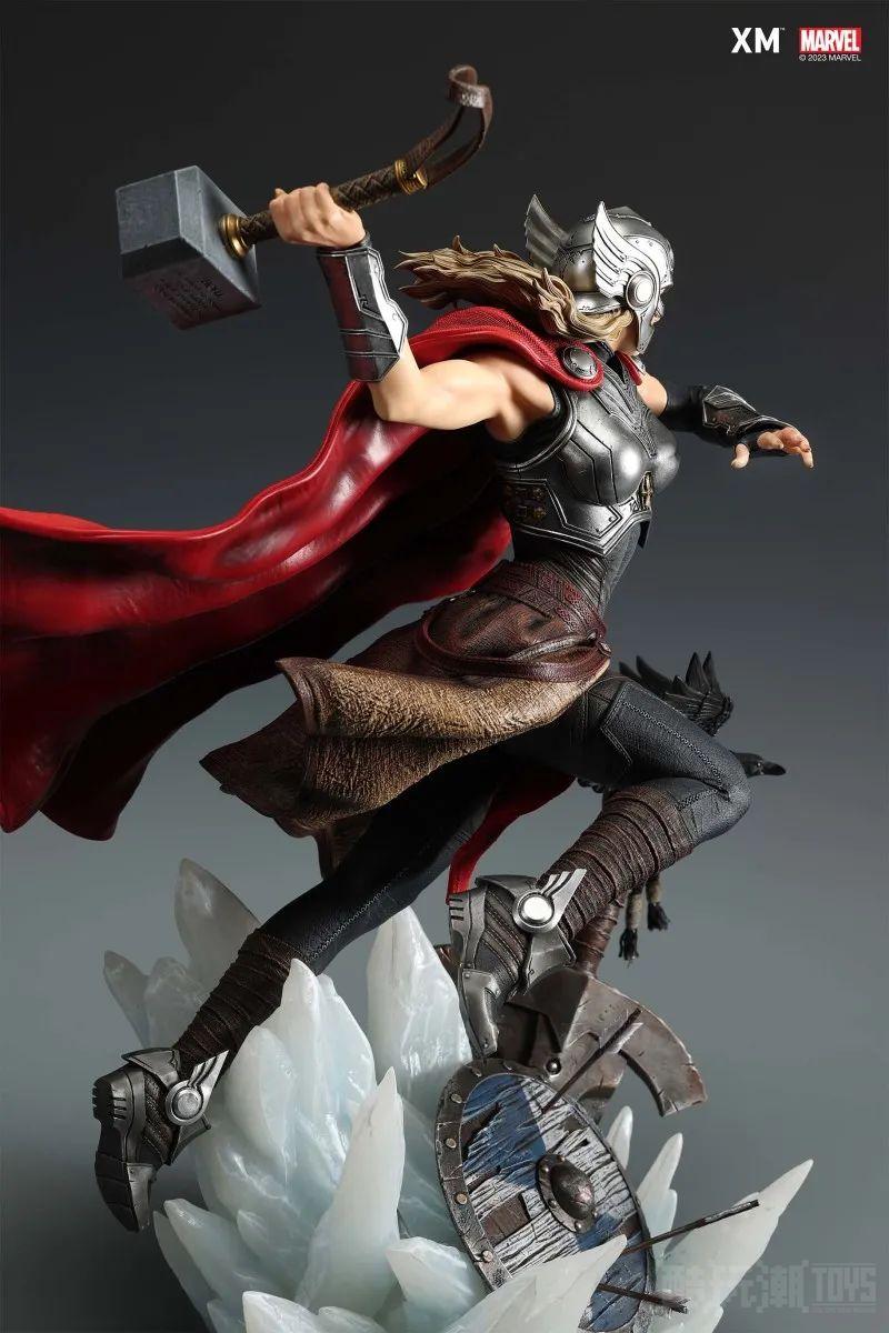 XM Studios MARVEL“雷神索尔”（Mighty Thor）1/4 比例全身雕像 手持雷神之鎚战场突入！ -9