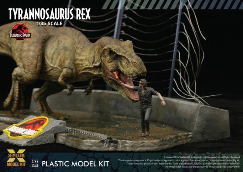 X-PLUS《侏罗纪公园》霸王龙（T-Rex）1/35 比例组装模型 少年RIC限定版还附上躲在厕所的那个男人！ -11
