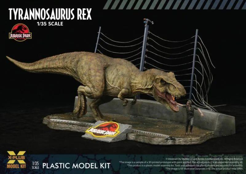 X-PLUS《侏罗纪公园》霸王龙（T-Rex）1/35 比例组装模型 少年RIC限定版还附上躲在厕所的那个男人！ -12