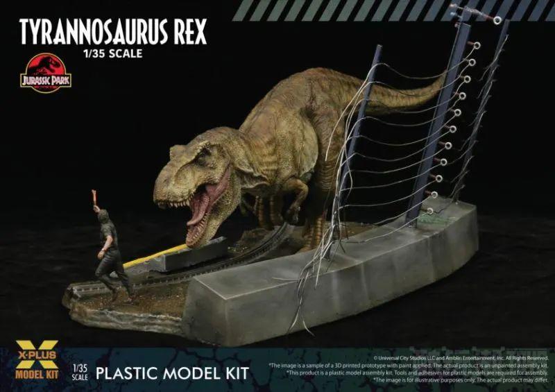 X-PLUS《侏罗纪公园》霸王龙（T-Rex）1/35 比例组装模型 少年RIC限定版还附上躲在厕所的那个男人！ -13