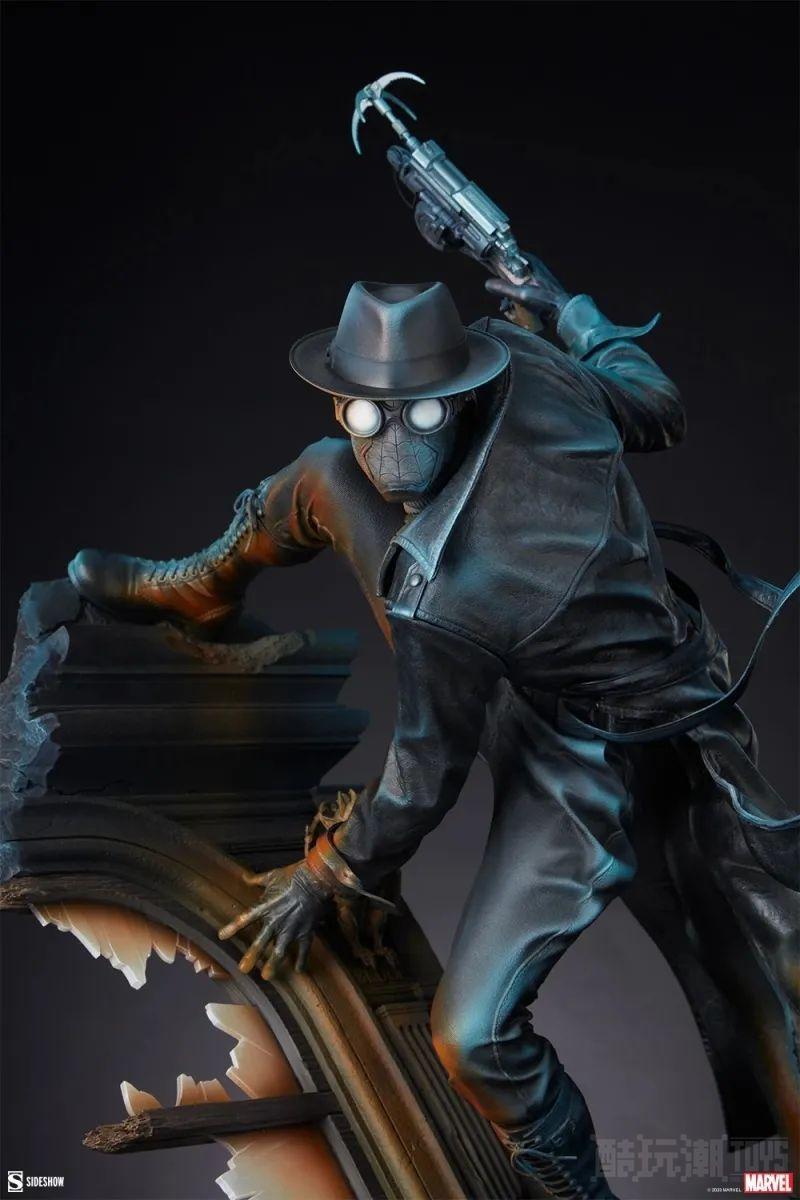 SIDESHOW Premium Format Figure“暗影蜘蛛侠”（Spider-Man Noir）全身雕像 -2