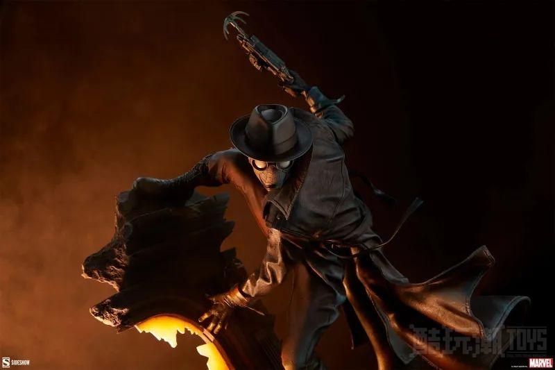 SIDESHOW Premium Format Figure“暗影蜘蛛侠”（Spider-Man Noir）全身雕像 -17