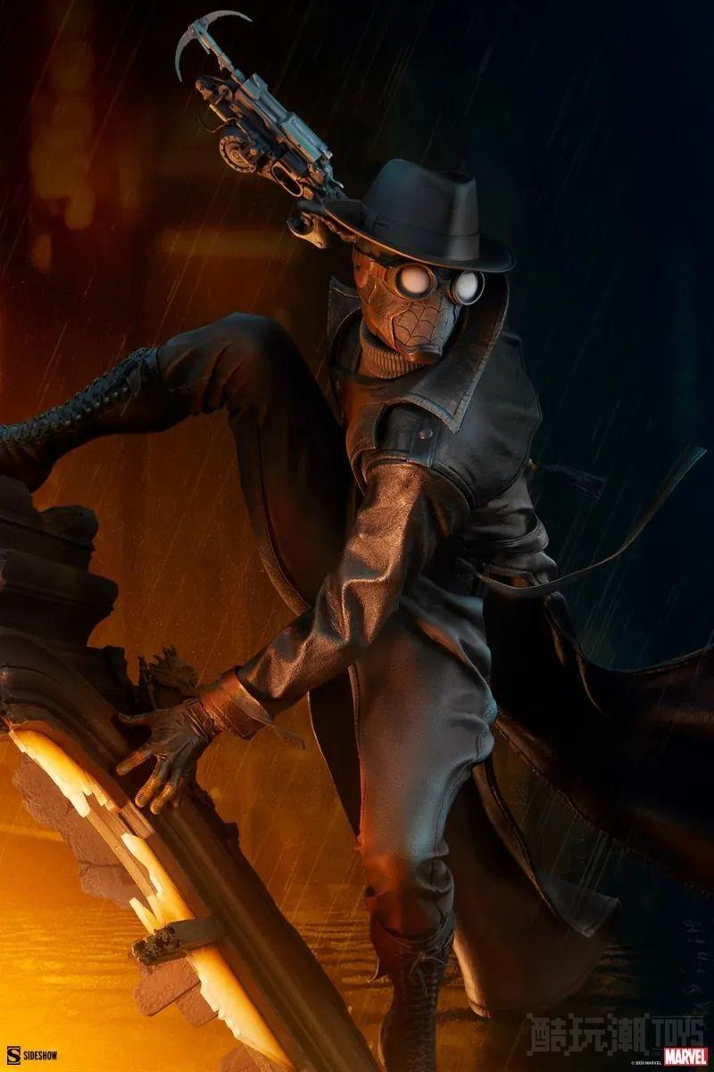 SIDESHOW Premium Format Figure“暗影蜘蛛侠”（Spider-Man Noir）全身雕像 -21