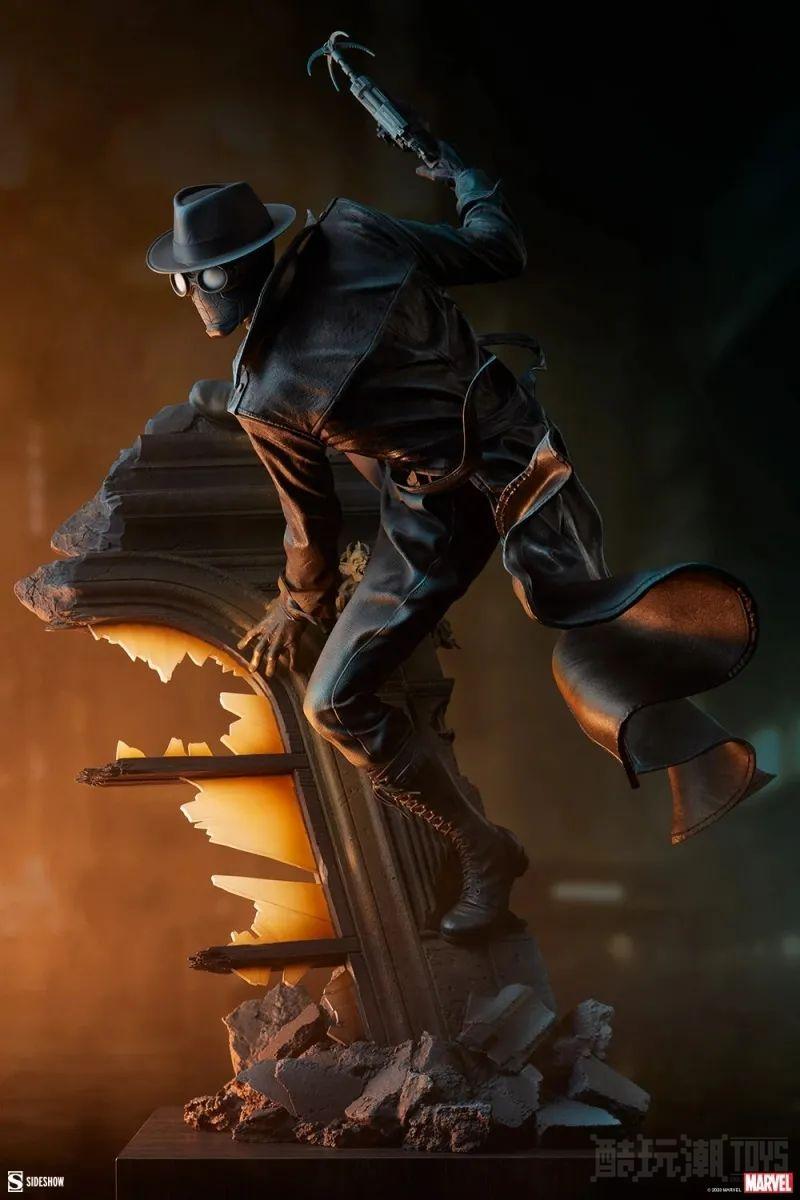 SIDESHOW Premium Format Figure“暗影蜘蛛侠”（Spider-Man Noir）全身雕像 -22