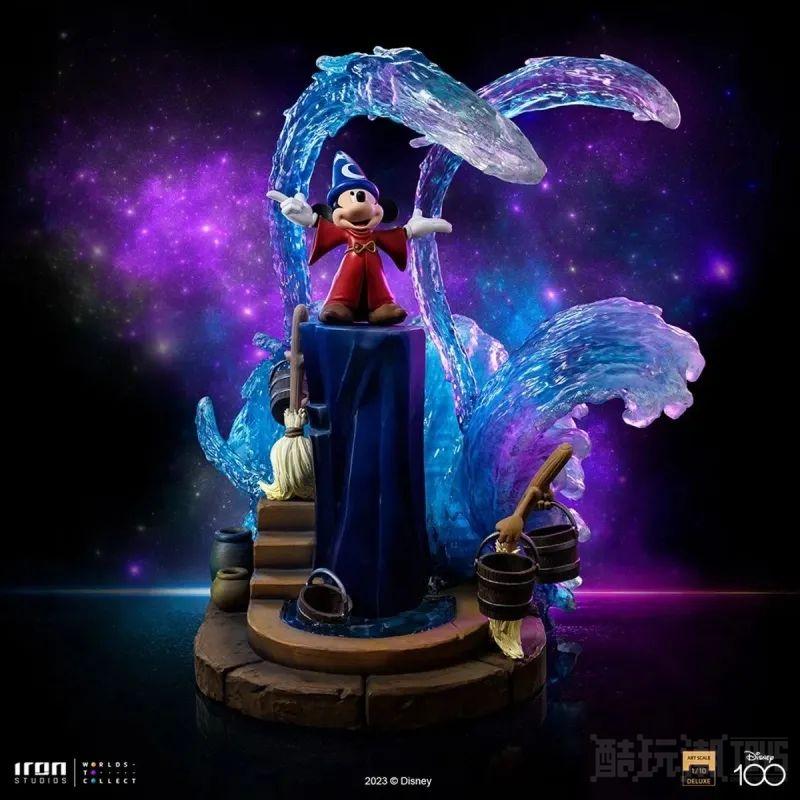 Iron Studios《幻想曲》米奇 豪华版 1/10 比例场景雕像 存在感十足的水花特效超美！ -2