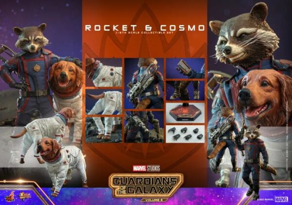 Hot Toys《银河护卫队3》“火箭＆太空狗科斯莫”（Rocket and Cosmo）1/6 比例收藏套组