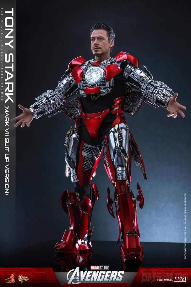 Hot Toys《复仇者联盟》托尼·斯塔克 (马克7 着装版) 1/6 比例收藏级人偶 千钧一发的空中着装再现！ -1