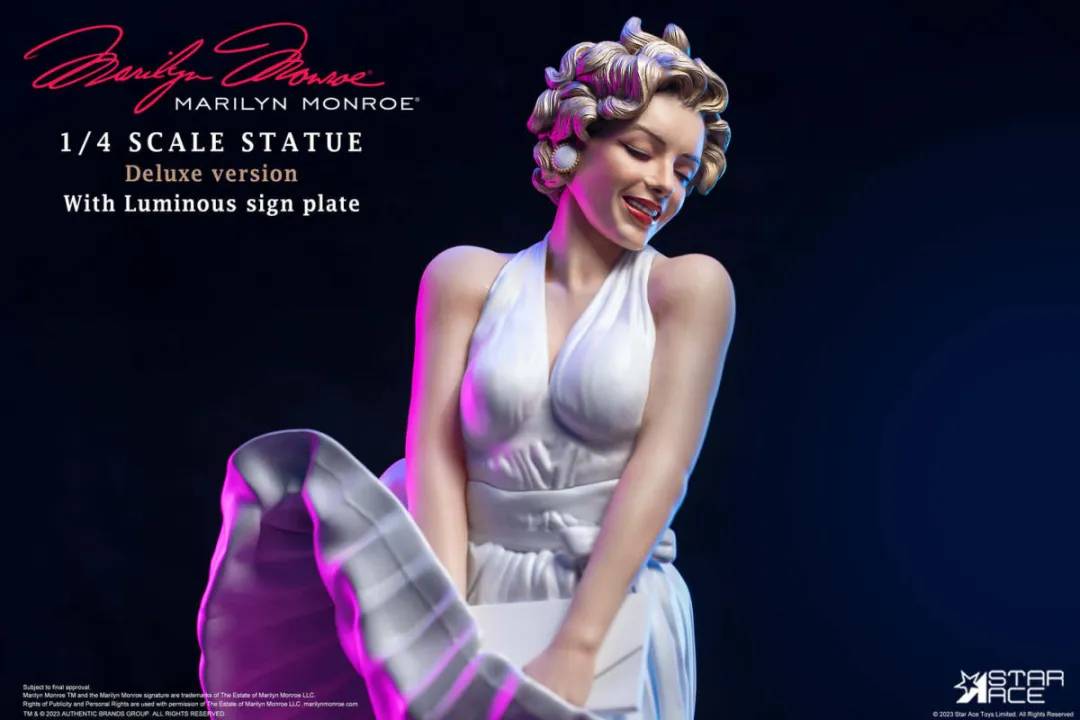 STAR ACE TOYS『玛丽莲·梦露 豪华版』1/4 比例收藏雕像，以精致雕刻将经典照片身姿立体化！