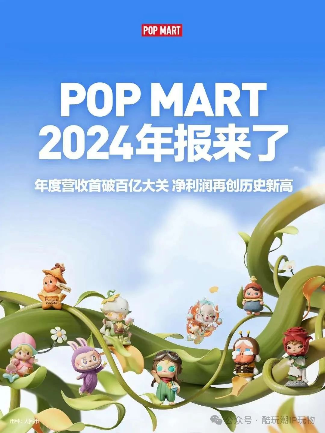 各位互联网股东，泡泡玛特2024年度营收首破100亿！~